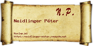 Neidlinger Péter névjegykártya